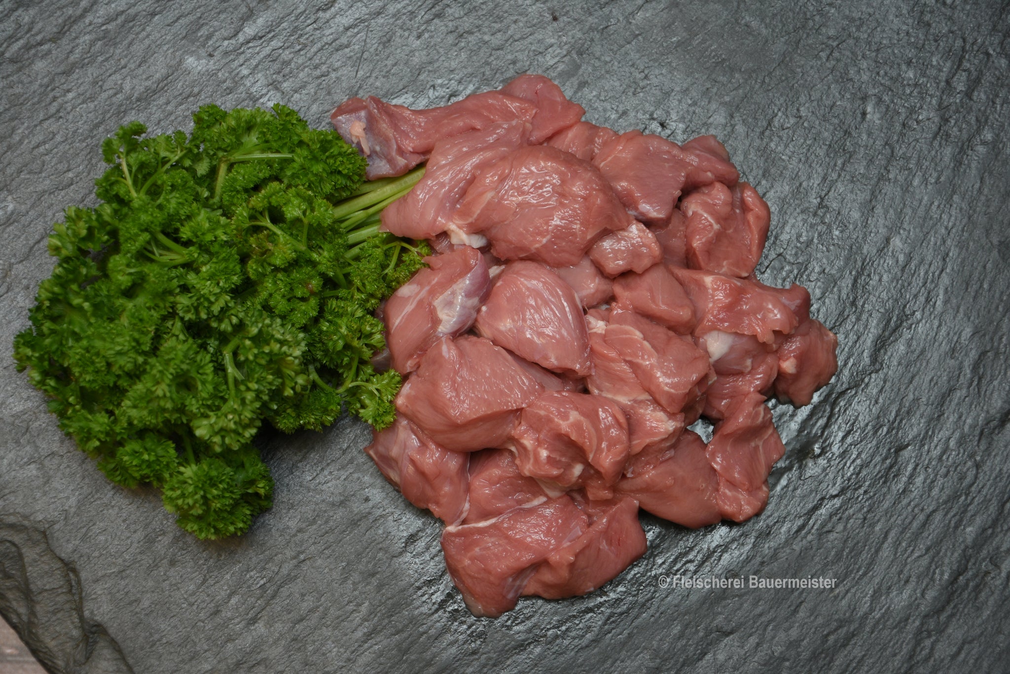 Kalbsgulasch, 250g Portion, Preis pro kg 33,90€ - Anzahlung