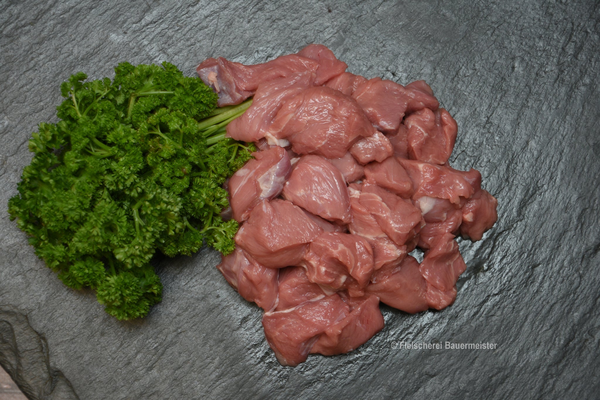 Kalbsgulasch, 250g Portion, Preis pro kg 28,90€ - Anzahlung