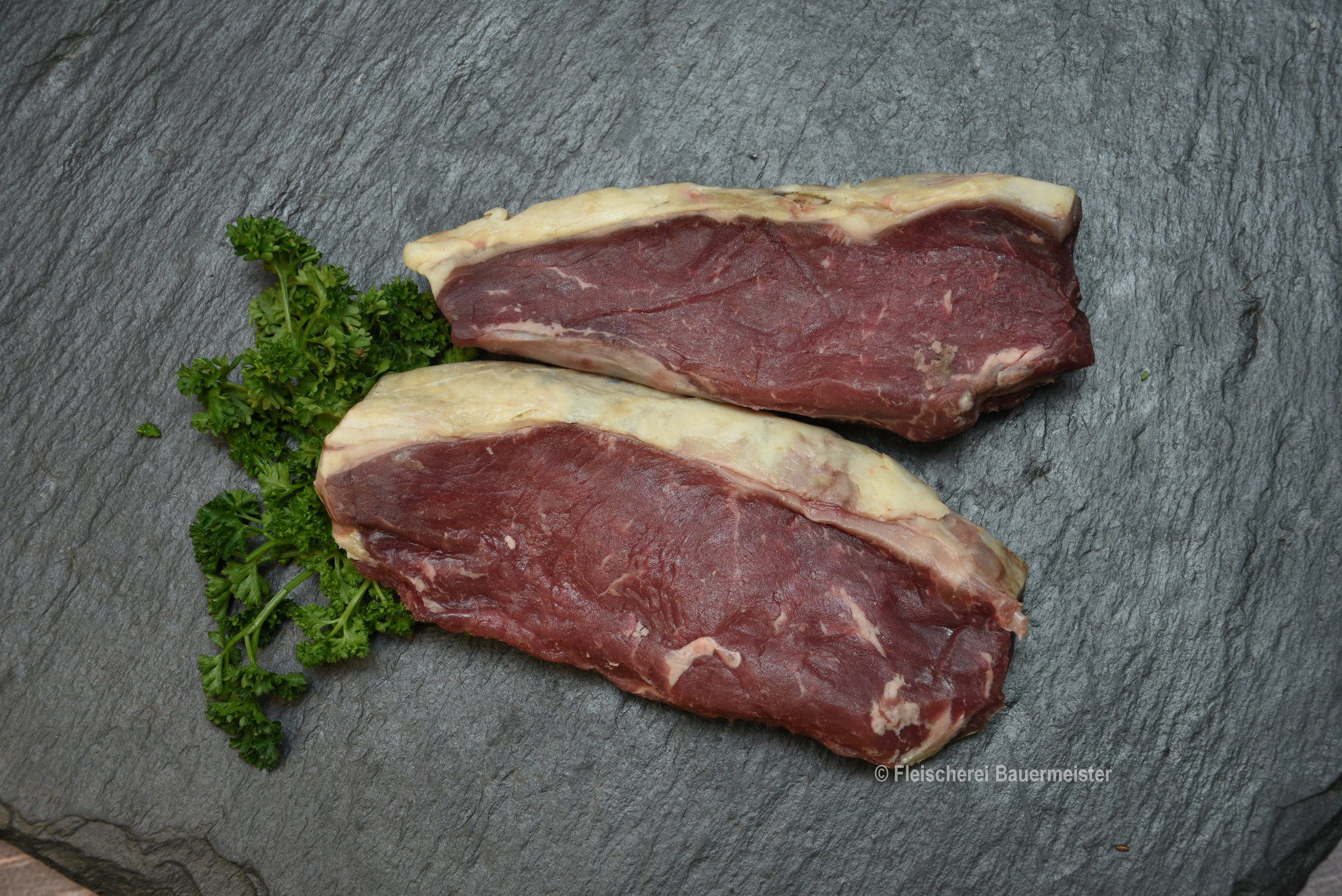 DRY AGE  Rumpsteak in Scheiben (ca. 500g), Preis pro kg 90,90€ - Anzahlung