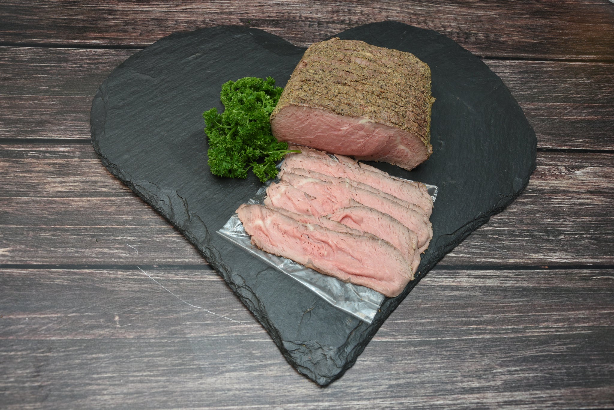 Roastbeef, fertig gebraten rose, 250g Portion, Preis pro kg 70€ - Anzahlung
