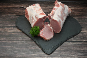 Schweinekotelett ohne Filet, 250g Portion, Preis pro kg 23,90€ - Anzahlung