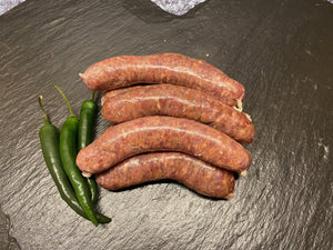 feurige Rinderbratwurst (ca. 85g), Preis pro kg 28,90€ - Anzahlung