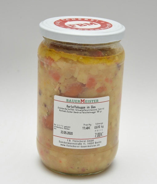 Hausgemachte Kartoffelsuppe mit Fleischeinlage im Glas (Preis pro Glas 7,90€) - Anzahlung